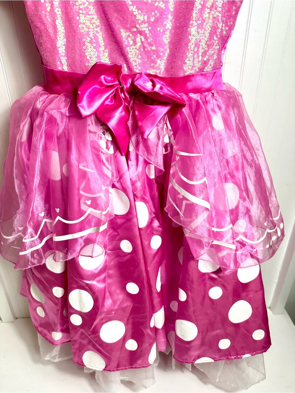 Disney Pink Minnie Mouse Polka Dot Dress with Ears - Picture 3 of 16